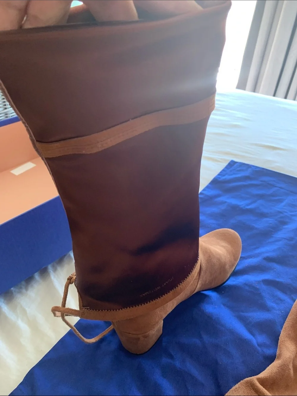 Stuart Weitzman  HINTERLAND  SADDLE SUEDE  Over the Knee Boots  with Chunky heel